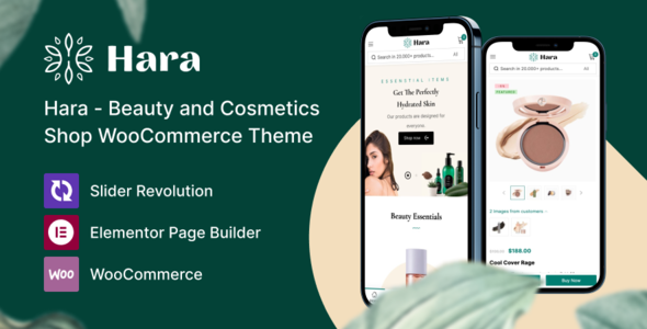 Hara - Beauty and Cosmetics Shop WooCommerce Theme With Hosting and Domain