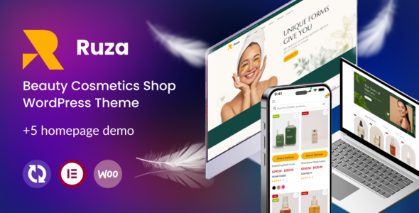 Ruza - Beauty Cosmetics Shop WordPress Theme With Hosting and Domain